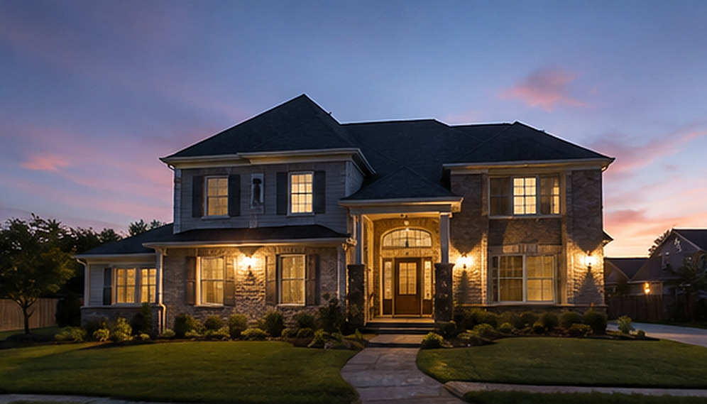 A Long Island home at dusk, approached discreetly